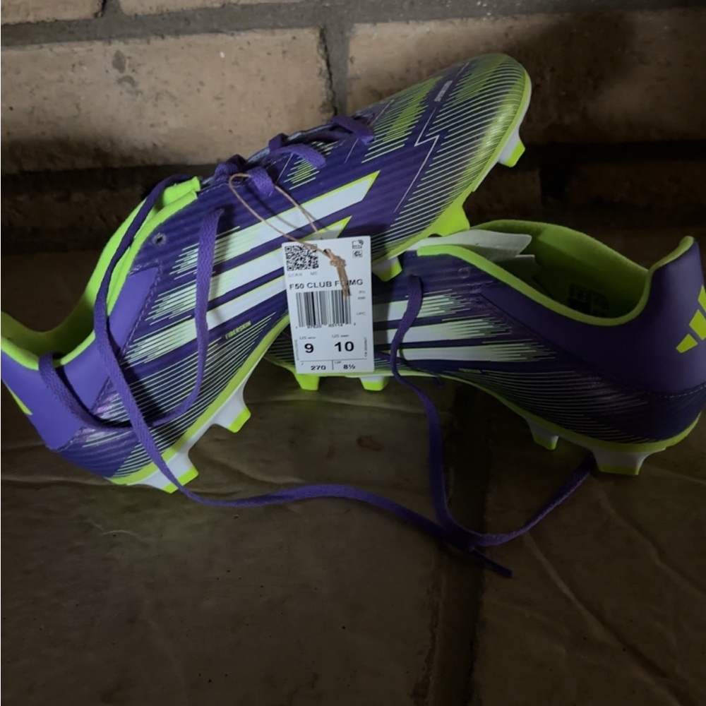 Size 9M W10 - Adidas F50 Elite FG green/purple JH7615
